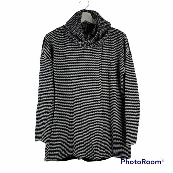 Cabi Sz S Fergie Sweater Turtleneck Black White Striped Pull Over Women’s #3167 - Picture 2 of 7